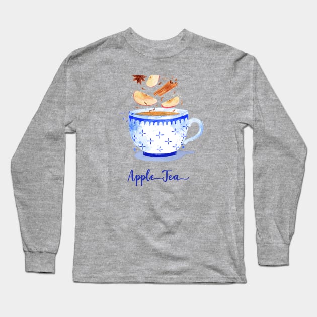 Apple Tea In A Mug Long Sleeve T-Shirt by susannefloe